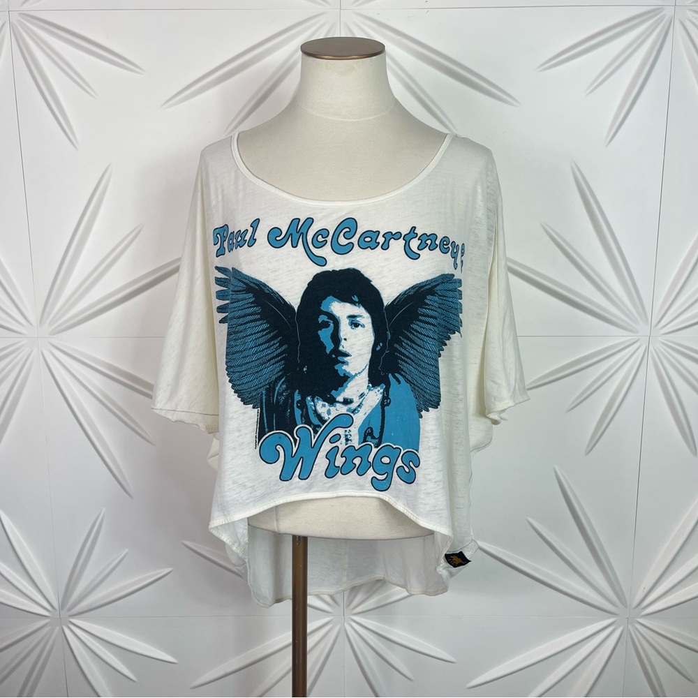 Paul McCartney & Wings Rare Cropped Poncho Style Tee Shirt - Picture 3 of 8